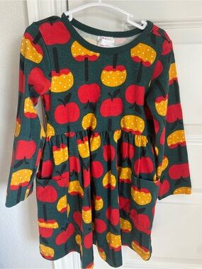 Hanna Andersson Dress with Red & Yellow Apple Print